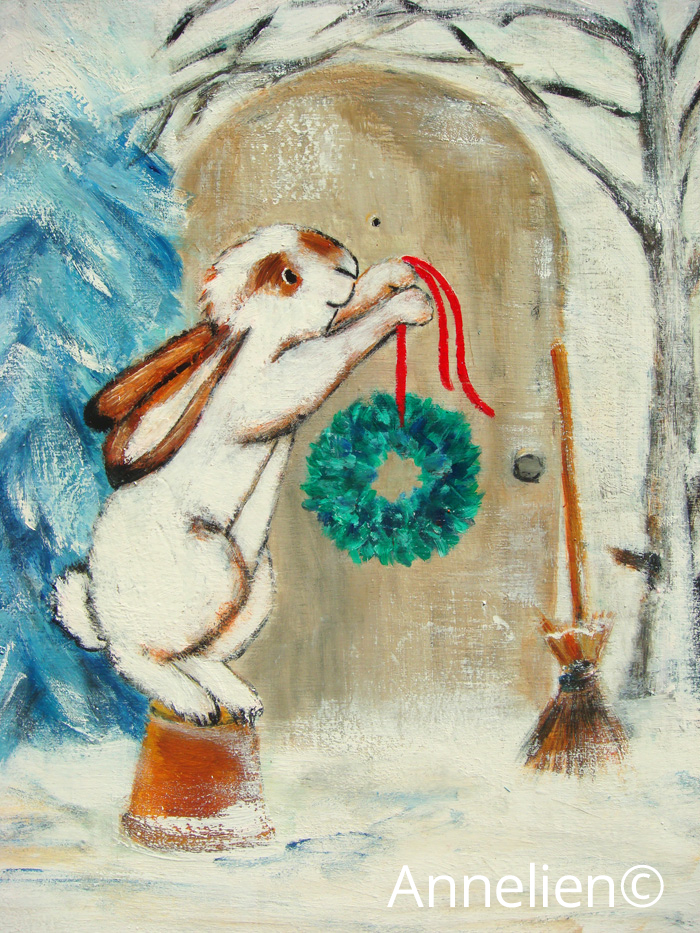 Sneeuwhaas-kerstkrans