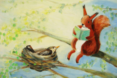 41. Eekhoorn leest voor