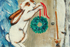 61. Sneeuwhaas hangt kerstkrans op 61. Sneeuwhaas hangt kerstkrans op