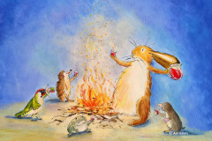 93. Vreugdevuur, uit het prentenboek De tuin van Haas 93. Vreugdevuur, uit het prentenboek De tuin van Haas