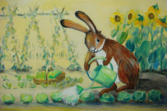 44. Haas giet zijn tuintje